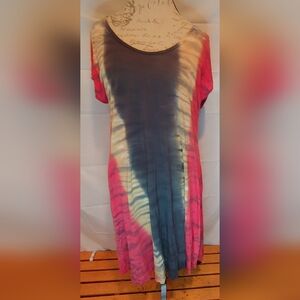 T Party Tie Dye Midi Dress / Swim Cover Up Size Large